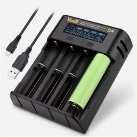 YONII 4 Slots USB LCD Battery Charger for NiMH Li-ion SC/F6 AA AAA Battery 2025