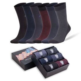 Men's Bamboo Dress Socks, 6 Pairs with Gift Box, Size 8-11.5, (Style: Style 2, size: 8-11.5)