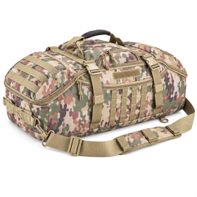 Tactical 65L Large Duffle Bag, 3-in-1 Tactical Backpack MOLLE Pack for Sports, Gym, Outdoor (Color: CP, capacity: 65L)