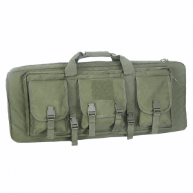 32-Inch Padded Long Equipment Carrying Case with Storage Pockets and Shoulder Strap (Color: OD Green)