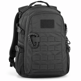 Tactical Backpack with MOLLE Webbing, Side Mesh Pockets and Compression Straps (Color: black)