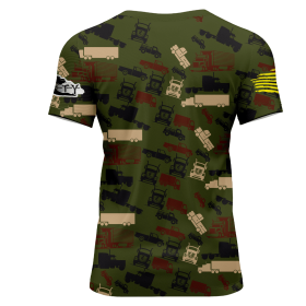 Trucker Camo Unisex Army Green Tee (size: medium)