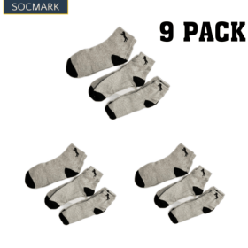 High-Quality Men's Cotton Thermal Socks 9-Pack (Sizes 9-11, 10-13) - (Color: Grey (10-13))